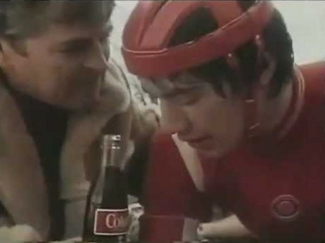 Young Keanu on a bike with coke