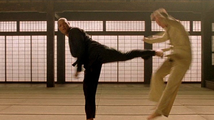 Morpheus kicking the crap out of Neo