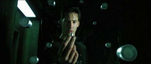 The moment Neo realises he can control the matrix